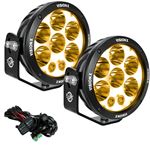 PAIR OF 6.7" CANNON ADV AMBER HALO 8 LED LIGHT MIXED BEAM INCLUDING HARNESS (1236217) 1 2