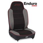 Enduro High Back Reclining Suspension Seat Black/Gray with Red Outline PRP Seats