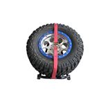 Gloss Black Bed Mounted Rapid Strap Tire Carrier w Red Strap BM1TSRD 3