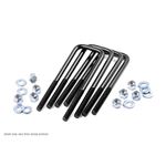 916 Inch Square U Bolts 25 x 125 E Coated Black Corrosion Resistant Sold as Set of 4 1