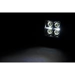2 Inch Square Cree LED Lights Pair Black Series wCool White DRL 3