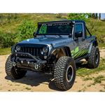 Jeep JK Front Bumper w LED Lights 078 Wrangler JK Steel Mid Length Stubby W Winch Plate 3