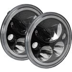 Kit Of Two Black Chrome Face 575 Round Vx Led Headlight W Low-High-Halo 1