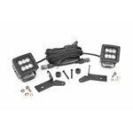 LED Light Kit Hinge Mount 2" Black Pair Jeep Gladiator JT/Wrangler JL (18-24) (70052) 1