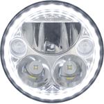 Single 575 Round Vx Led Headlight W Low-High-Halo 3