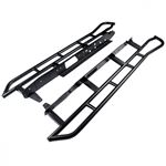 Rock Sliders Black Powdercoat wout Fill Plates 0518 Toyota Tacoma and Double Cab Long Bed Black 1