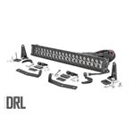 LED Light Kit Bumper Mount 20" Black Dual Row White DRL Nissan Titan XD (16-24) (70645DRL) 1