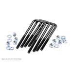 916 Inch Square U Bolts 25 x 85 E Coated Black Corrosion Resistant Sold as Set of 4 1
