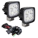 Kit Of Two Dura Mini 4 Led Mixed Beam 1025 Degree And Dual Wire Harness 1