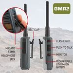 2 PACK - GMR2 Handheld GMRS FRS Radio pair - By Rugged Radios - Grey 3