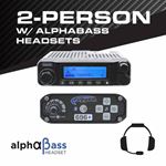 2 Person - 696 PLUS Complete Communication Intercom System - with ALPHA BASS Headsets 1