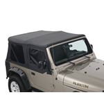 Replacement Soft Top With Upper Doors  Black Diamond  TJ 1