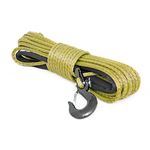 Synthetic Rope 85 Feet Rated Up to 16000 Lbs 38 Inch Includes Clevis Hook and Protective Sleeve Army