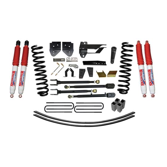 Lift Kit 4 Inch Lift wAdjustable 4Links Includes Front Coil Springs UBolts Bump Stop Spacers UpperLo