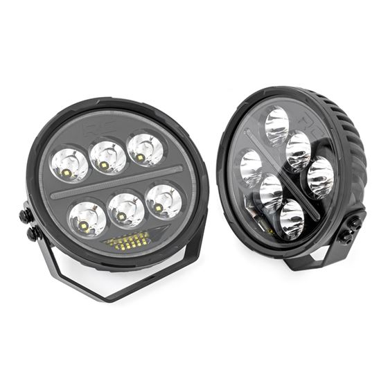 Black Series Halo LED Light Pair White/Amber DRL 6.5 Inch Round (70805A) 3