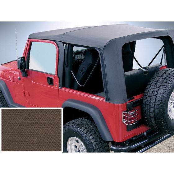 XHD Soft Top Khaki Clear Windows; 97-06 Jeep Wrangler TJ