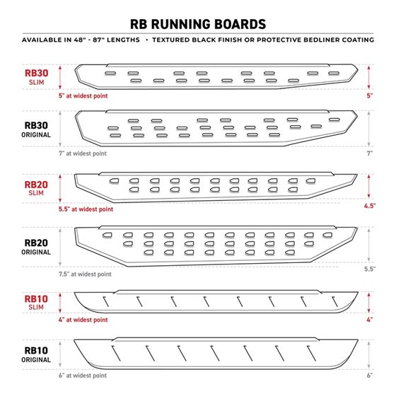 RB20 Running Boards with Mounting Brackets Kit (69434680PC) 1