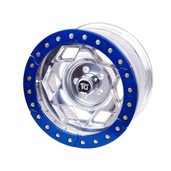 17x9 Inch Aluminum Beadlock Wheel 5 On 550 Inch W 375 Inch Back Space Clear Satin Segmented Ring 1