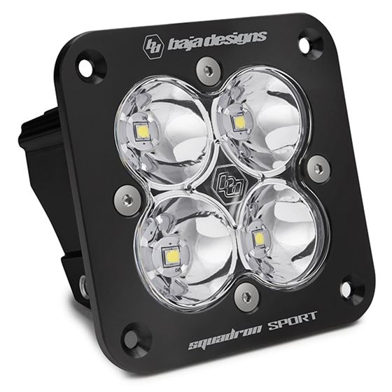 Flush Mount LED Light Pod Black Clear Lens Work/Scene Pattern Squadron Sport (551006) 1