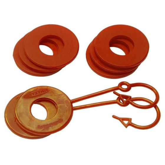 D Ring Isolator Washer Locker Kit 2 Locking Washers and 6 Non-Locking Washers Florescent Orange 1