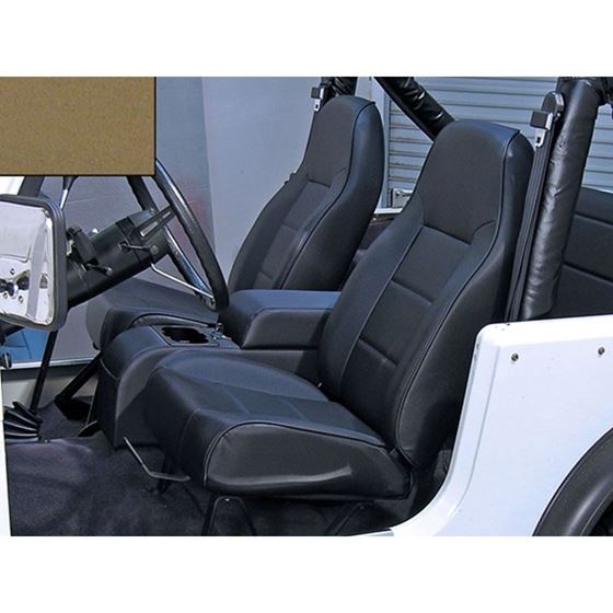 High-Back Front Seat No-Recline Nutmeg 76-02 Jeep CJ/Wrangler YJ/TJ (13401.07)