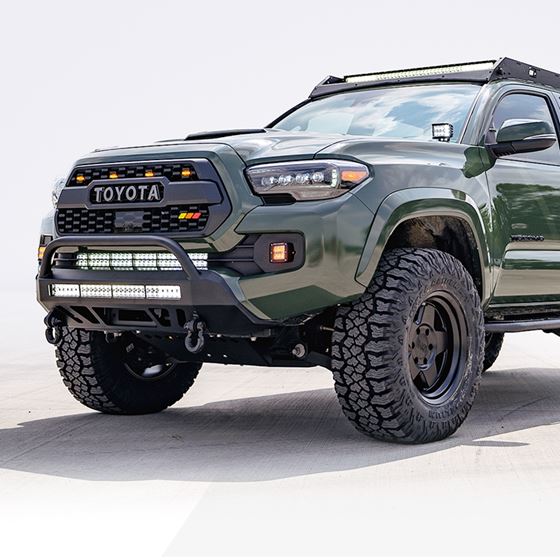 16Up Tacoma Stealth Bumper 32 Inch LED Bar Combo Beam Bumper Light BarBlueSmall 32 Inch Spot Beam wi