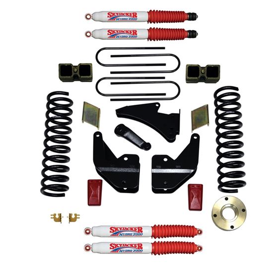 Suspension Lift Kit wShock 556 Inch Lift 1319 Ram 3500 Incl Front Coil Springs Rear Blocks Front And