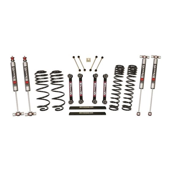 4 Inch Dual Rate Long Travel One Box Kit wOE Style Front and Rear Lower Links and M95 Monotube Shock