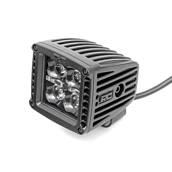 2 Inch Square Cree LED Lights Pair Black Series wCool White DRL 1