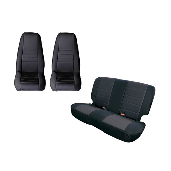 Seat Cover Kit Black; 80-90 Jeep CJ/Wrangler YJ