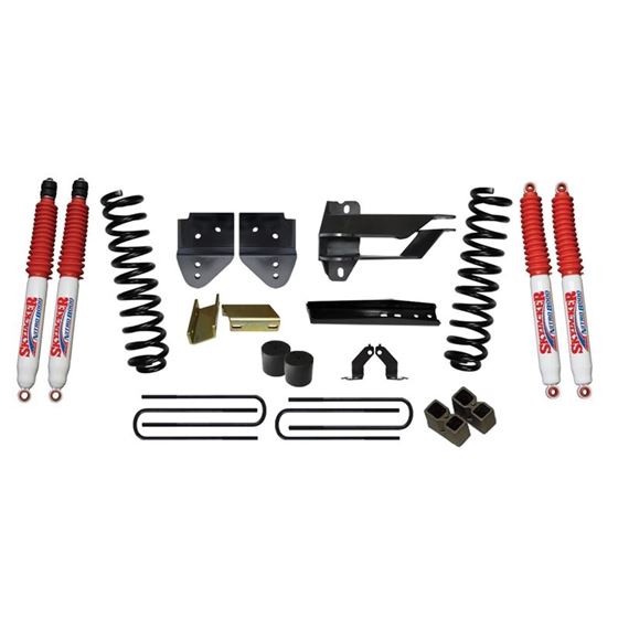 Suspension Lift Kit wShock 4 Inch Lift 1719 Ford F250 Super Duty Incl Front Coil Springs Bump Stop S