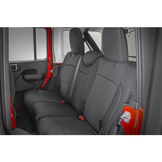 Jeep Neoprene Seat Cover Set Black 1820 Wrangler JL Unlimited wRear Center Armrest 3