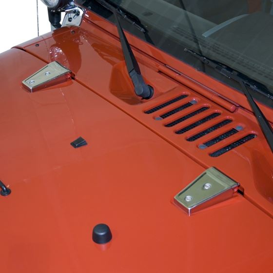 Hood Hinge Covers Stainless Steel; 07-16 Jeep Wrangler JK