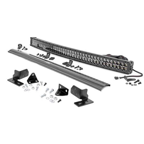 Ford 40 Inch Curved LED Light Bar Bumper Kit Black Series w/White DRL 11-16 F-250 Super Duty Rough C