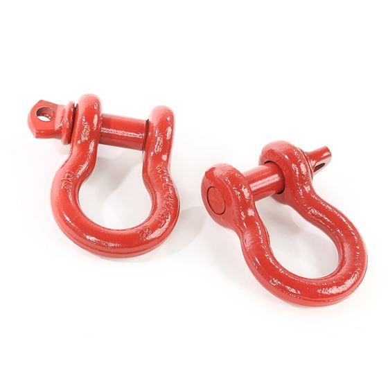D-Ring Shackles 3/4-Inch Red Steel Pair