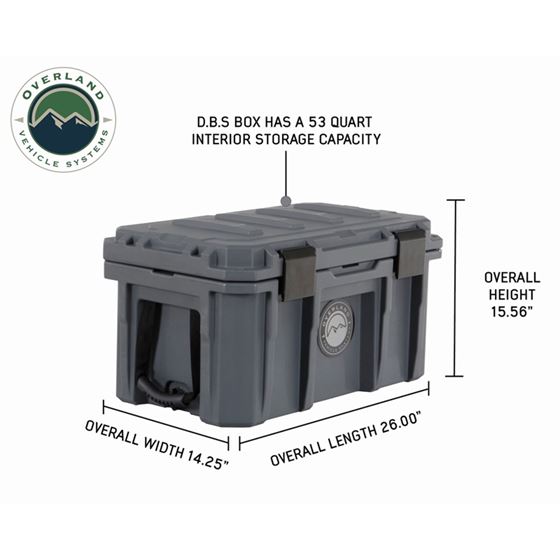 D.B.S. - Dark Grey 53 QT Dry Box with Wheels Drain and Bottle Opener 1