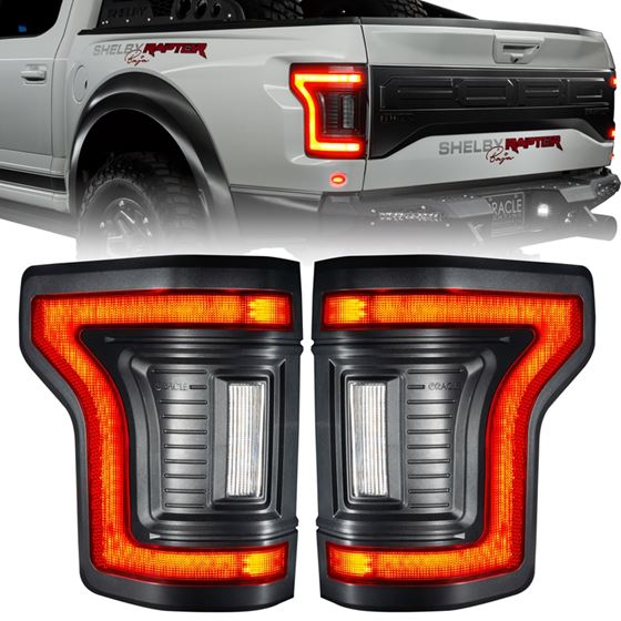 Black Series Flush Style LED Tail Lights for 2015-2020 Ford F-150 (5913-504-T)