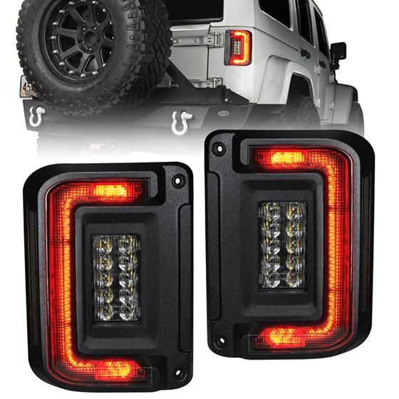 Black Series Flush Mount LED Tail Lights for Jeep Wrangler JK (5891-504-T)