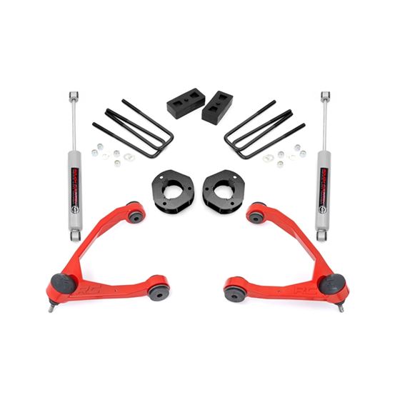 3.5" Lift Kit Forged UCA Cast Steel Chevy/GMC 1500 (07-16) (19831RED) 1