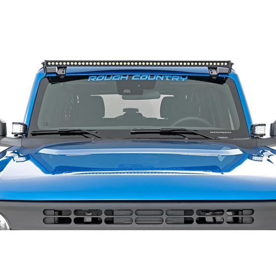 LED Light Kit Upper Windshield 50" Black Single Row Ford Bronco (21-24) (71043) 3