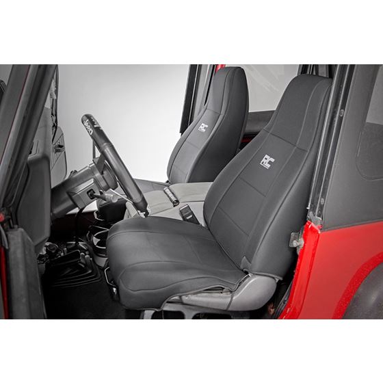 Jeep Neoprene Seat Cover Set Black 9195 Wrangler YJ 1
