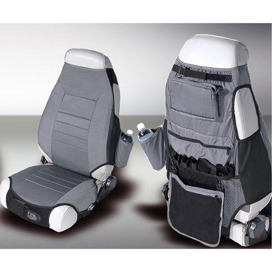 Fabric Seat Protectors Gray; 76-06 Jeep CJ/Wrangler YJ/TJ
