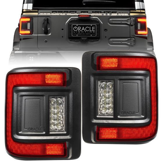 Black Series Flush Mount LED Tail Lights for Jeep Wrangler JL (5884-504-T)