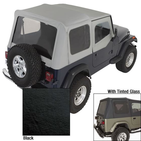 Soft Top Door Skins Black Tinted Windows; 88-95 Jeep Wrangler YJ