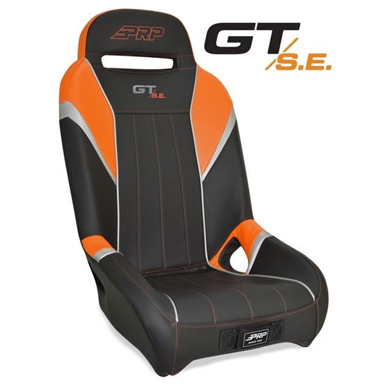 GT/S.E. Rear Suspension Seat for Polaris RZR Black with Orange Outline PRP Seats
