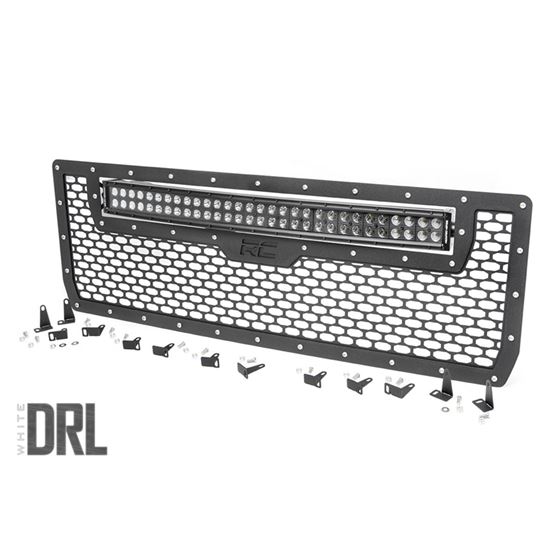 Mesh Grille 30" Dual Row LED Black White DRL GMC Sierra 1500 (14-15) (70190DRL) 1