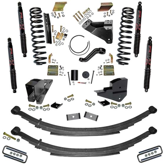 6 in. Lift Kit with Front Coils Rear Leaf Springs and Black MAX Shocks. (F23601KS-B) 1
