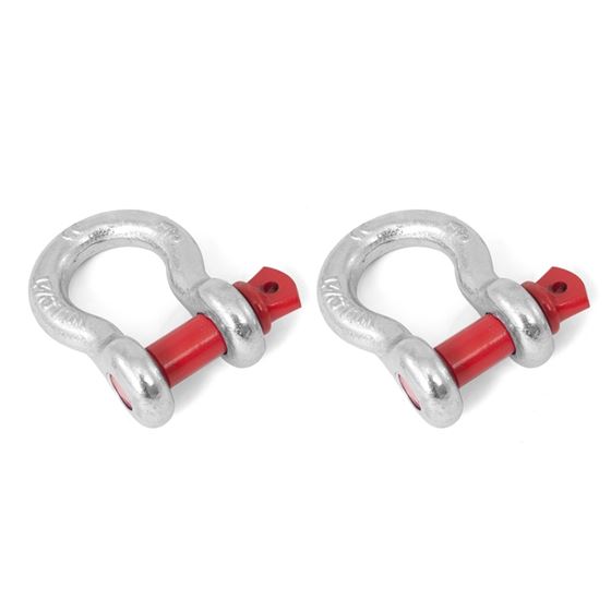 D-Ring Shackles 7/8-Inch Silver with Red pin Steel Pair