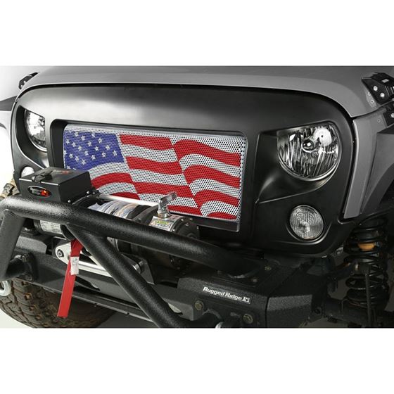Spartan Grille Insert American Flag; 07-16 Jeep Wrangler JK 1