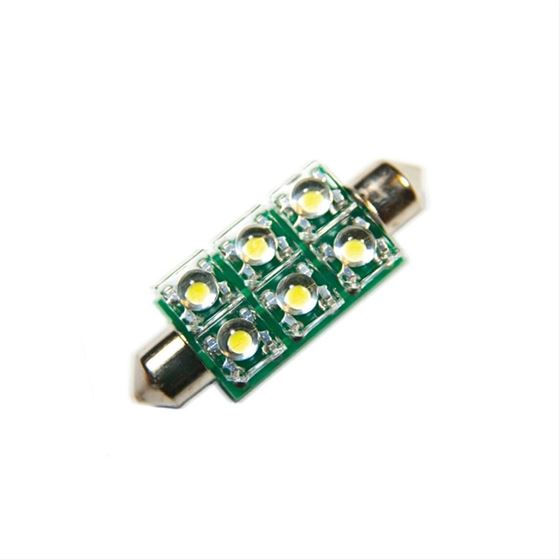 44mm 6 LED 3-Chip Festoon Bulbs Green Pair (5207-004) 1